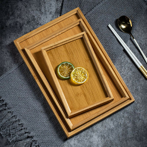 5-Piece Bamboo Rectangular Serving Trays