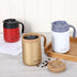 500ml Stainless Steel Thermos Coffee Mug with Handle-Gold