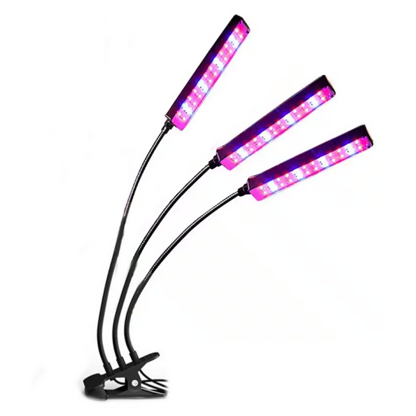 Flexible LED Grow Light Desktop Clip Phyto Lamps for Indoor Plants-3 Heads