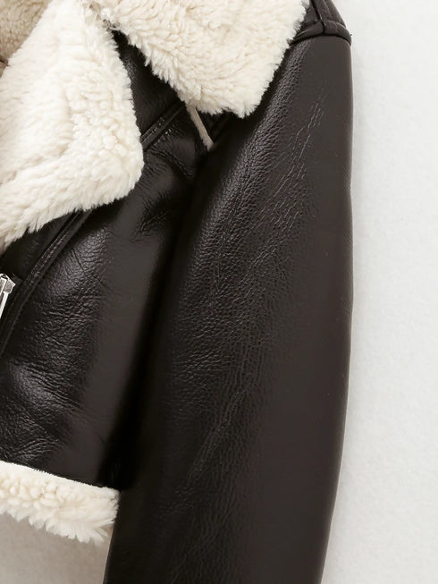 Faux Crop Leather Jacket Pack Of 2