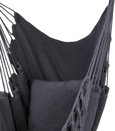 Portable Outdoor Hammock Swing Chair with Comfort Cushions, Black