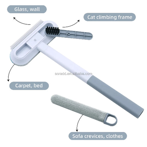 Multifunctional 4-in-1 Pet Hair Cleaning Brush Detachable Household Window Screen Cleaner