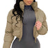Women Winter Crop Puffer Jacket