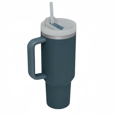 1.2L Tumbler with Handle Straw Lid, Stainless Steel Travel Mug - Stormy Sea