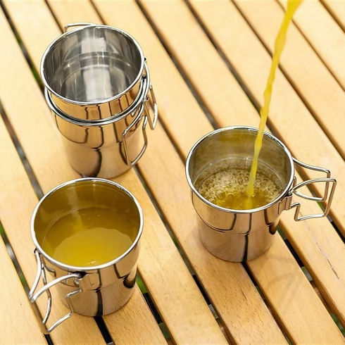 Outdoor camping foldable stainless steel cup 4pcs set