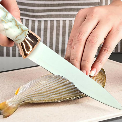 Marble Handle Non Stick Coating Chef's Knives Set