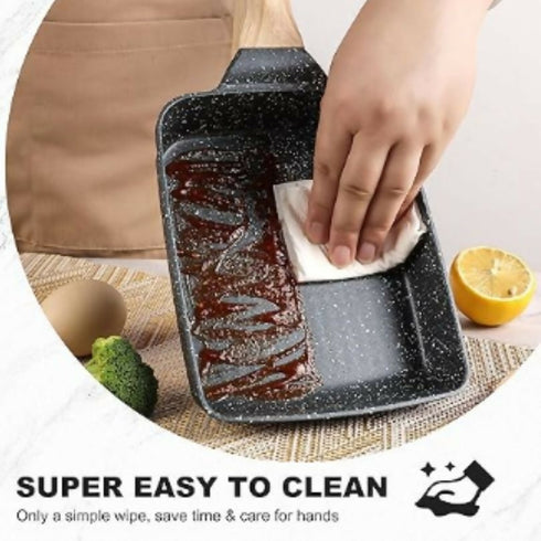 Nonstick Frying Pan with Wood Grain Handle