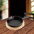 18cm Mini - Cast Iron Griddle with Wooden Board