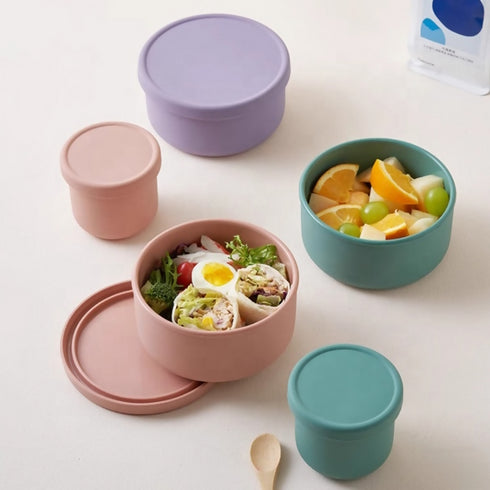 Silicon Bento Lunch Box With Lid.