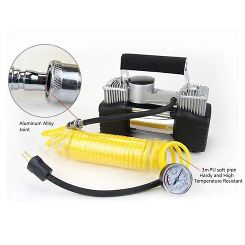 Multifunction Portable 2 Cylinder 12V Universal Bike Car Truck SUV Offroad Tyre Inflator Inflatable Pump Air Compressor