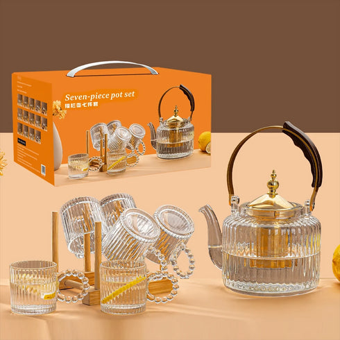 Seven Piece Glass Teapot Set