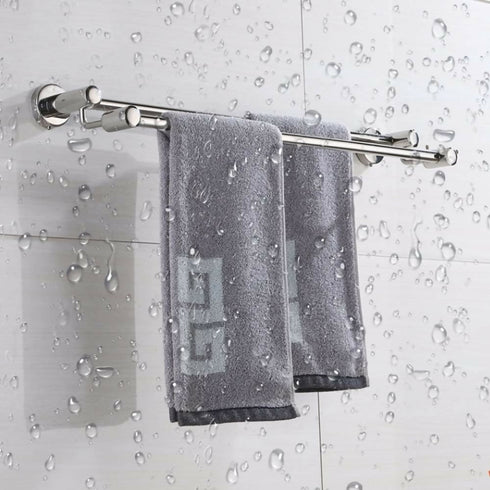 Stainless Steel Double Towel Bar Screw-in Wall Towel Holder Wall