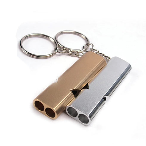 Double Pipe High Decibel Outdoor Camping Hiking Survival Whistle Pak Of 2