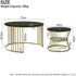 Round Coffee Tables, Removable Set of 2 End Table, Nesting Tables with Gold Metal Frame Legs and Marble Pattern Top