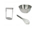 Stainless Steel Chef's Kitchen Set - Mixing Bowl - 20cm, Whisk & Masher