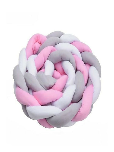 Baby Bed Bumper Braid Knot Pillow Cushion Bumper