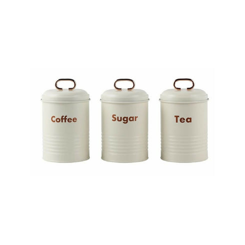 Portable Stainless Steel Bread Bin And Canister Set - Red