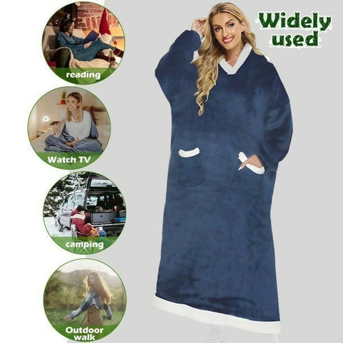 Oversized Sherpa Hoodie Blanket for Women and Men