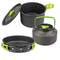Camping picnic portable tableware kettle Pot set - Green