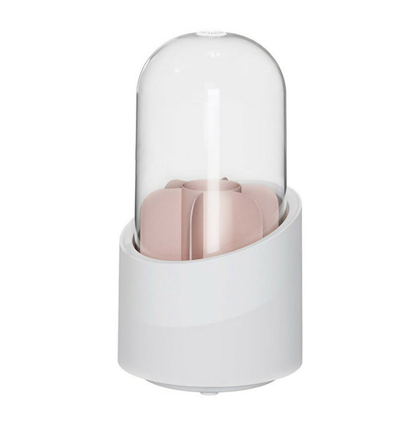 Rotating Dustproof Brush Tabletop Cosmetic Holder - Pink