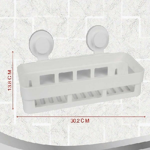 Rectangular shelf with suction cups