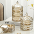 Candy jar with lid, amber glass