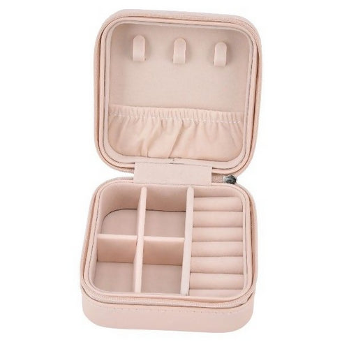 Mini Jewellery Box With Zipper Closure - Pink