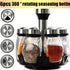 6 Piece Glass Spice Jar Rack With Rotating Stand