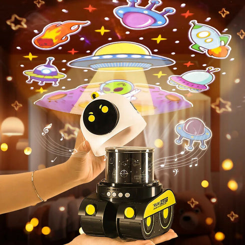 Kids Cartoon Robot Car Projection Lamp