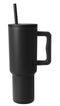 1.18L Tumbler with Handle & Straw Lid, Insulated Stainless Travel Mug Black