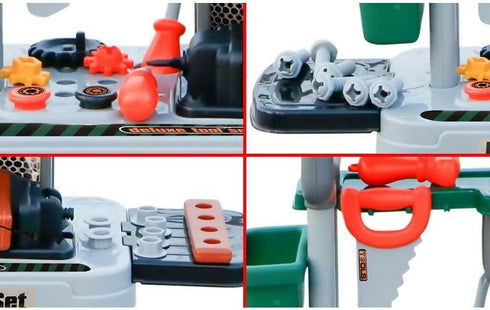 3-in-1 Portable Children's Toy Tool Bench Travel Suitcase