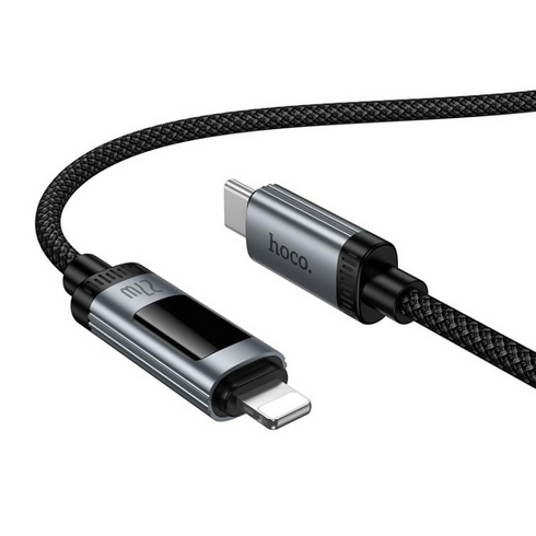 Lord PD27W Digital Display Type-C to 8 Pin Fast Charging Data Cable, Length: 1.2m(Black)