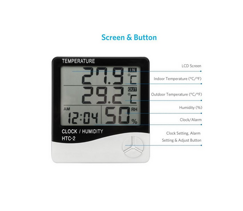 Temperature & Humidity Monitor Alarm Clock