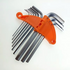 9pcs Non Magnetic Long Arm 1.5 2 2.5 3 4 5 6 8 10 mm Flat square Head Plastic Folding Hex Allen Key Wrench Set Spanner