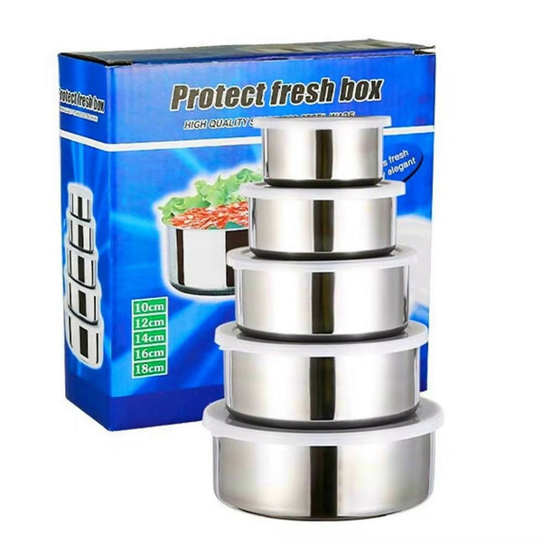 Stainless Steel Fresh-Keeping Box Five-5 Piece Set