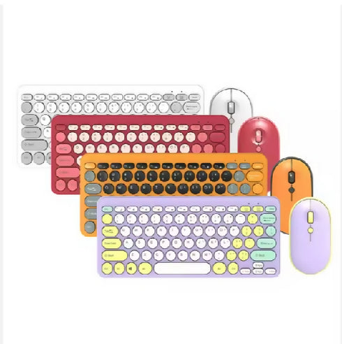 Retro 2.4GHz Wireless Keyboard and Mouse Combo Set.