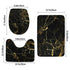 Gold pattern Marble 3 Piece Bathroom Mat set