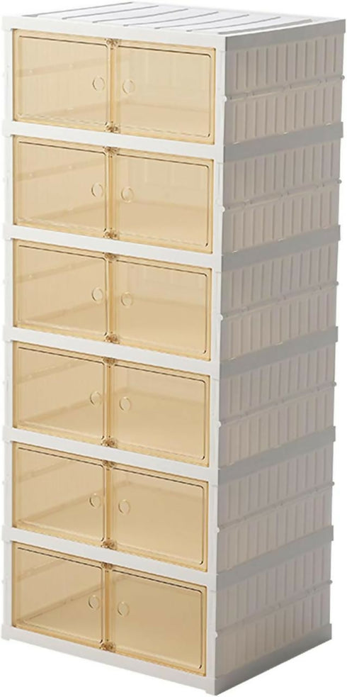 Foldable Shoe Rack Organizer For Closet 12-24 Pairs Plastic Collapsible Shoes