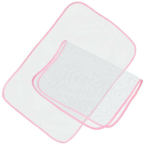 Heat Resistant Ironing Cloth Press Mesh Set of 2- pink/white