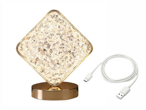 Table Lamp Crystal Lamp With Type-C Charging Cablae