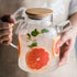 Glass Kettle Clear Water Bottle With Wooden Lid
