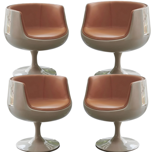 4Pcs Italian Design Leisure Coffee Cup Chair - Orange