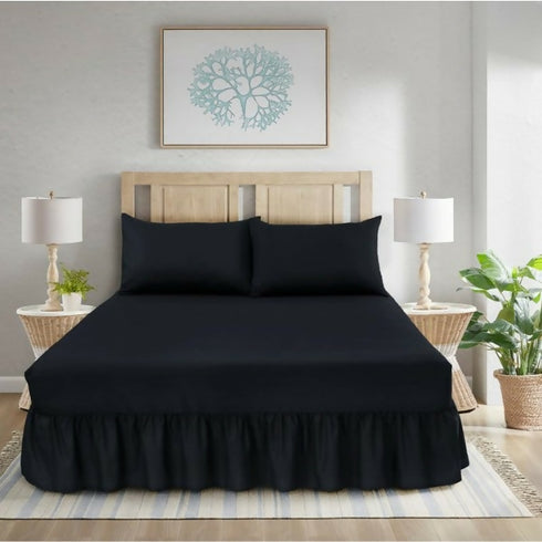 Frilled Valance Fitted Sheet-Easybed sheet Set polyster - 5 Piece