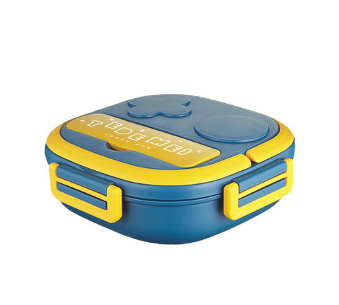 Tedemei 3 Grid Stainless Steel Insulated Lunch Box Thermo Bento Box - Blue