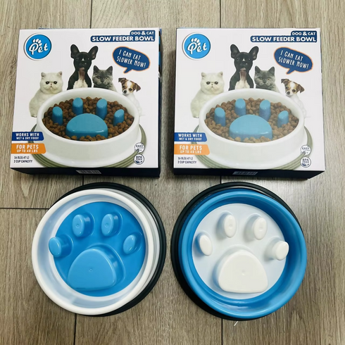 Slow feeder bowls for pets