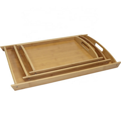 Tea Set Bamboo Serving Tray 3Pieces