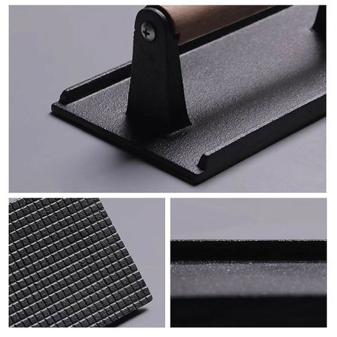 Rectangle Grill Press with Wooden Handle