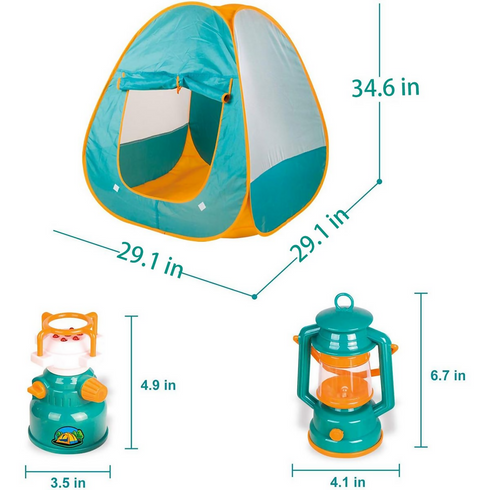 19PCS Kids Camping Toy Set PopUp Play Tent Outdoor&Indoor Pretend Play Gift