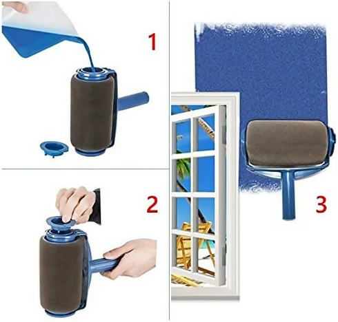 Paint Roller Clever Brush Multifunctional Set with Extendable Rod for Home, School, Office Wall, Ceiling Painting and DIY.