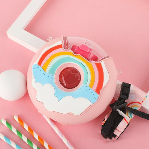 Round Water Bottle with Straw